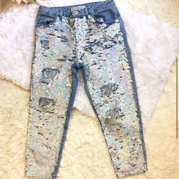 Hayden Distressed Sequin Boyfriend jeans - Picture 6 of 6